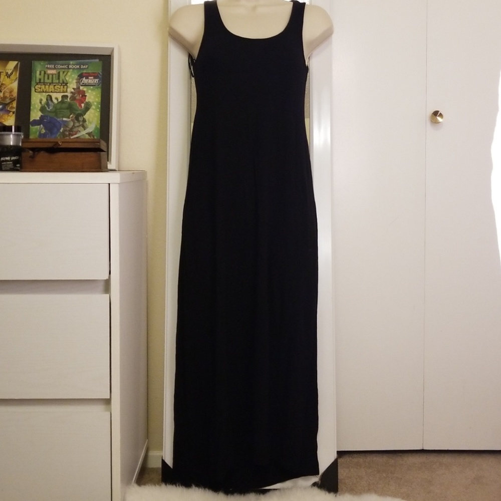 Black Cotton Maxi Dress